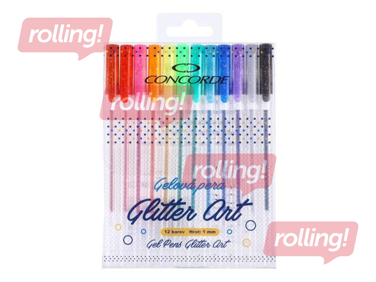 Geelpliiatsite komplekt Concorde Glitter Art, 12 tk.