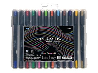 Gēla pildspalvu komplekts Linc Pentonic, 12 krāsas