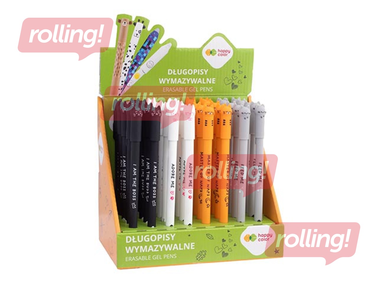 Geelpind Happy Color, Kitty, kustutatav, sinine tint, 0.5mm