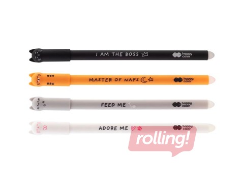 Gel pen Happy Color, Kitty, erasable, blue ink, 0.5mm