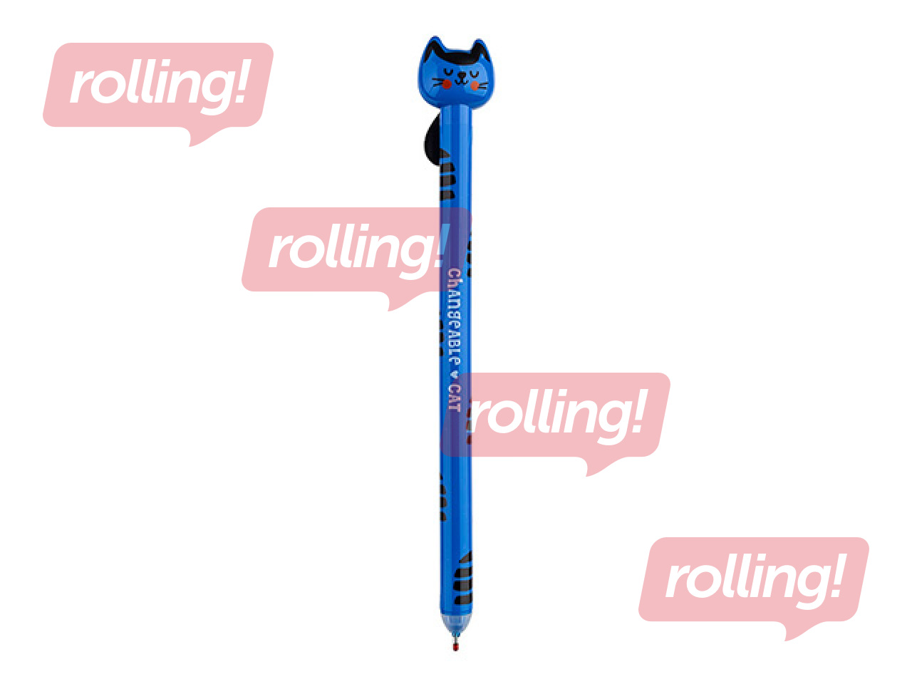 Kustutatav geelpliiats Changeable Cat, sinine tint, 0.5mm