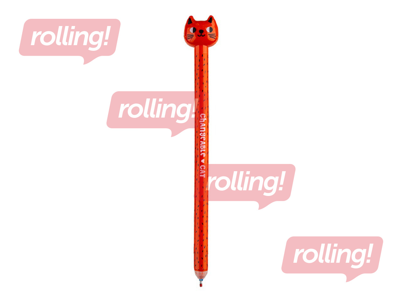 Kustutatav geelpliiats Changeable Cat, sinine tint, 0.5mm