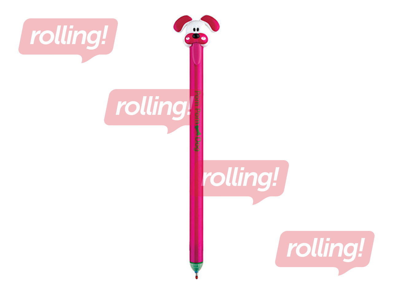 Стираемая гелевая ручка Pom Pom Dog, синяя паста, 0.5mm