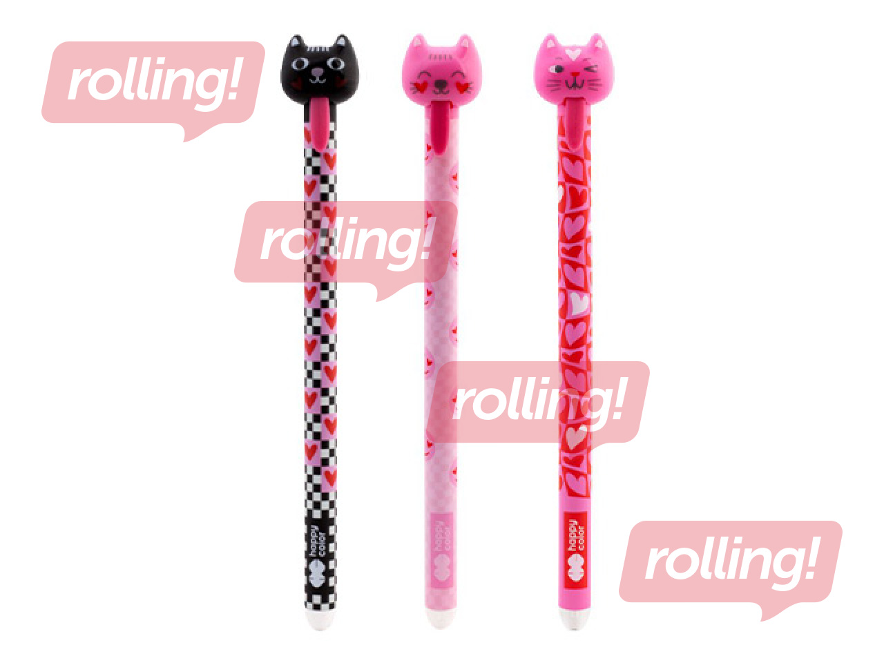 Стираемая гелевая ручка Happy Color Cats, синие чернила, 0.5mm