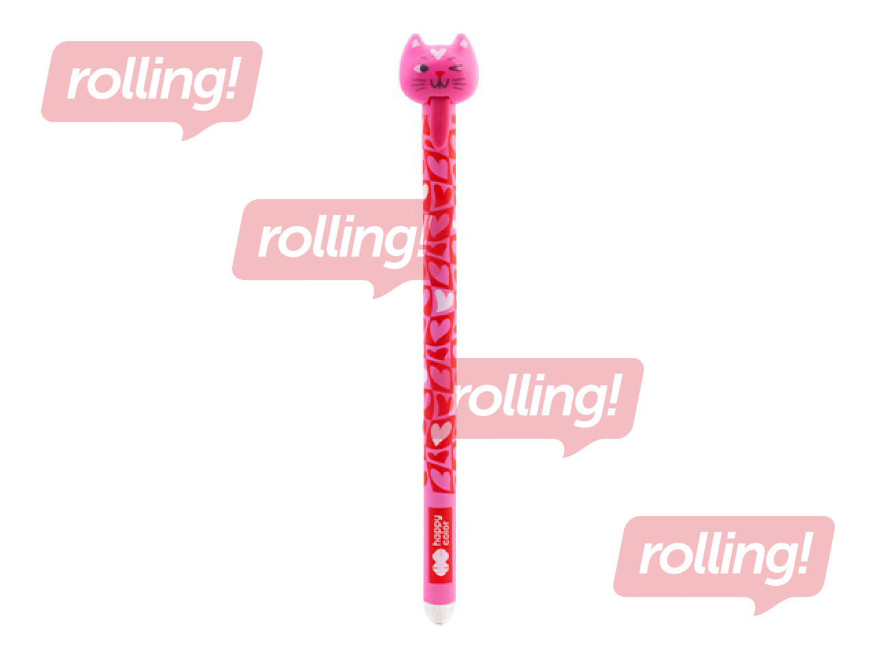 Стираемая гелевая ручка Happy Color Cats, синие чернила, 0.5mm