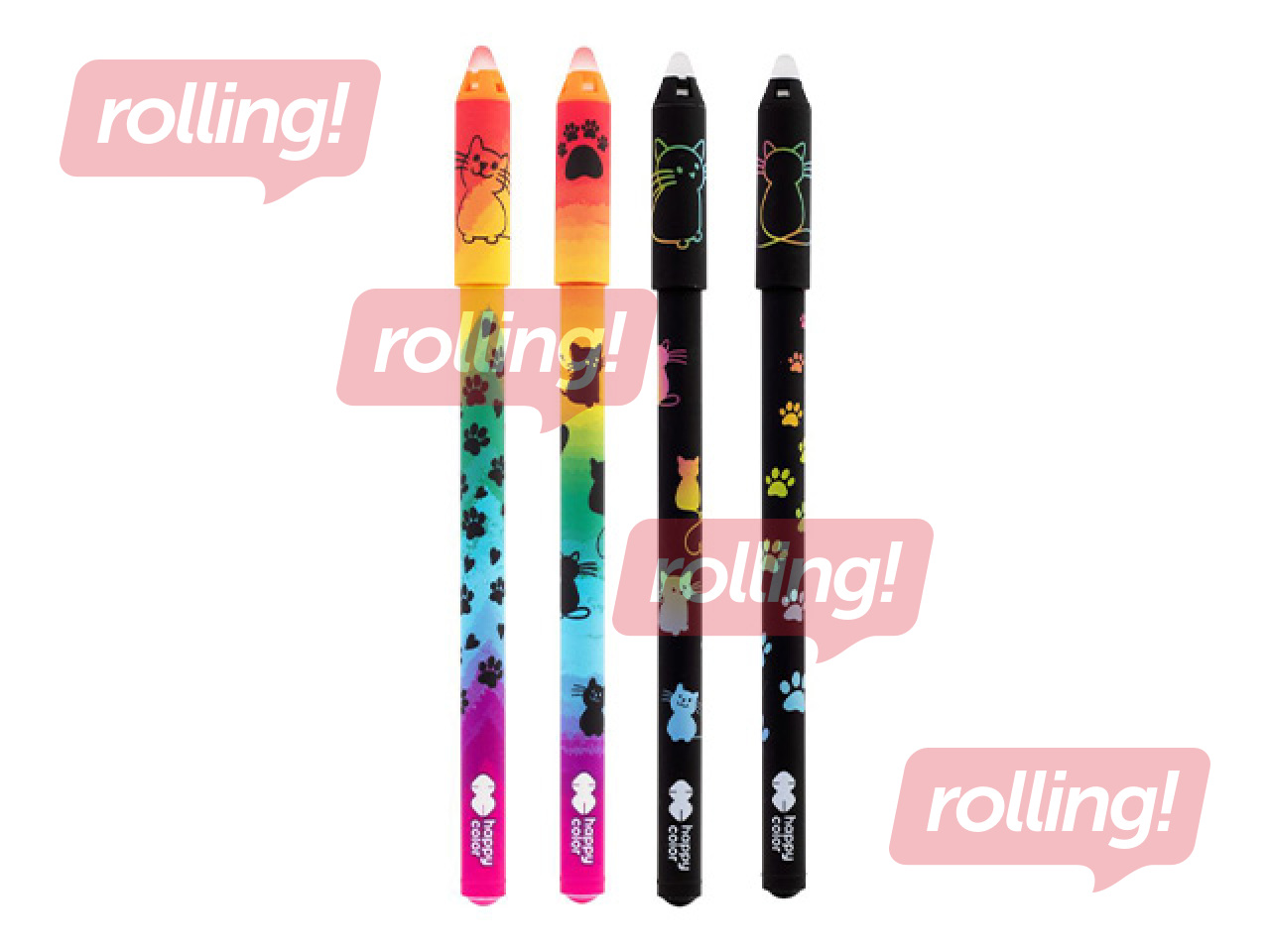 Kustutatav geelpliiats Happy Color Miaow, sinine tint, 0.5mm