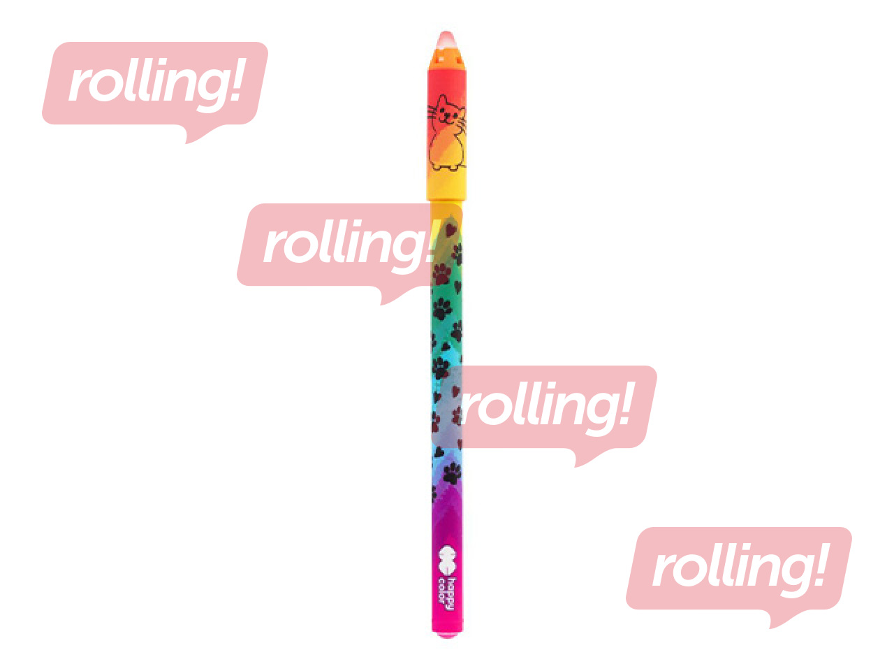 Стираемая гелевая ручка Happy Color Miaow, синие чернила, 0.5mm