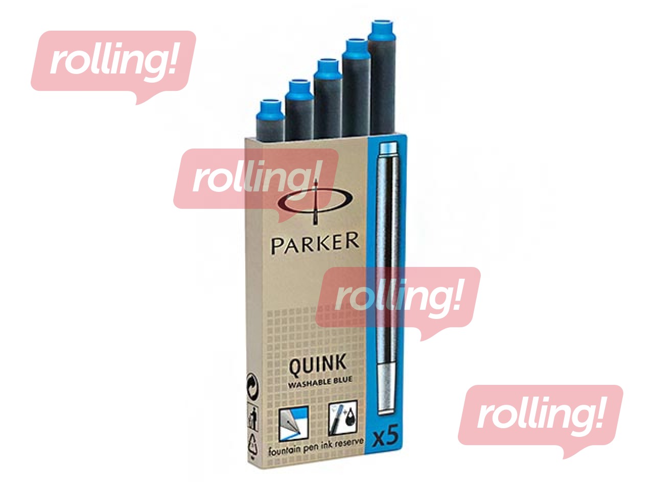 Ink Capsules Parker Quink, blue, 5 pcs.