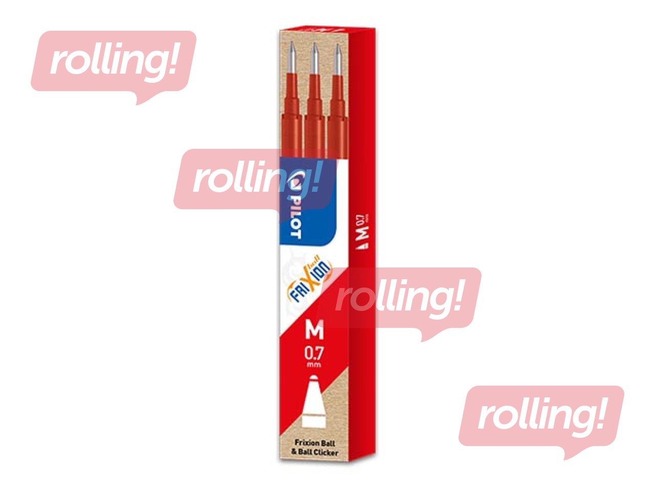 Serdenis rollerim Pilot Frixion Point, sarkans, 0.7mm, 3 gab.