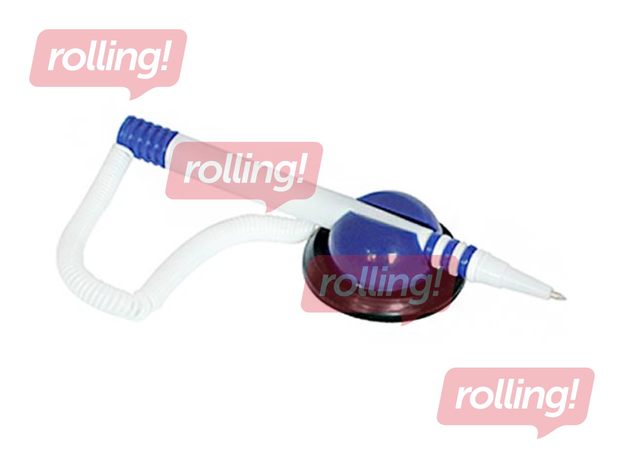 Lodīšu pildspalva statīvā MemoBe, balts un  zils korpuss