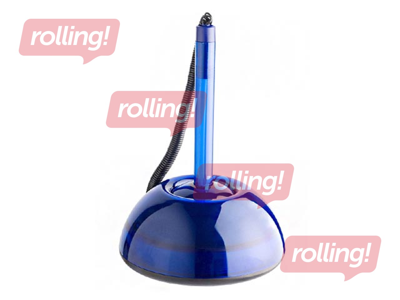 Ballpoint pen on a stand ICO, transparent blue casing