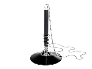 Ball pen on stand Alco, black barrel, black ink