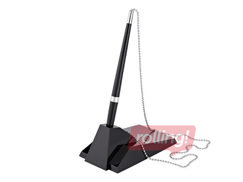 Ball pen on stand Alco, black barrel, black ink
