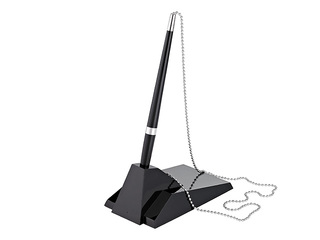 Ball pen on stand Alco, black barrel, black ink