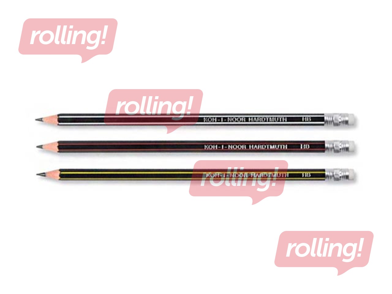 Graphite pencil Koh-i-noor, HB  with eraser, flexible