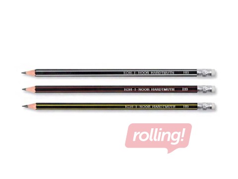 Harilik pliiats Koh-i-noor, HB  kustukummiga