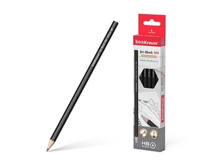 Zīmulis Erichkrause Jet black 100, HB, melns korpuss