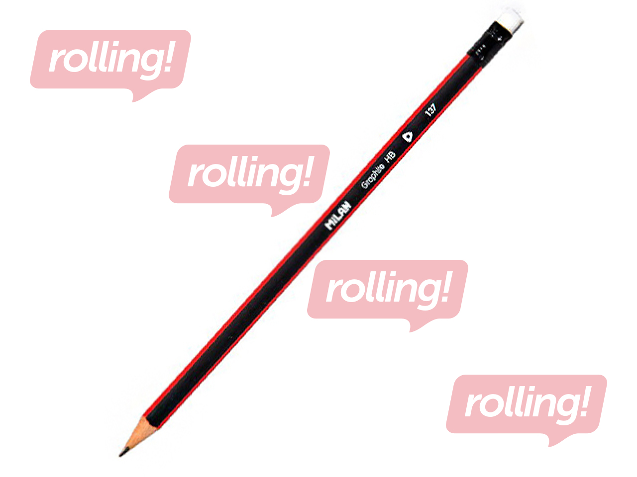 Triangular pencil Milan, with eraser, HB