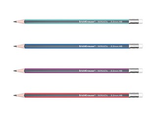 Harilik pliiats ErichKrause Sonata kustukummiga, HB