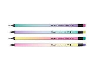 Ümmargune grafiitpliiats Milan Sunset, kustutuskummiga, HB