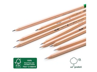 Graphite pencil, Milan, with eraser, FSC®-certified wood, HB