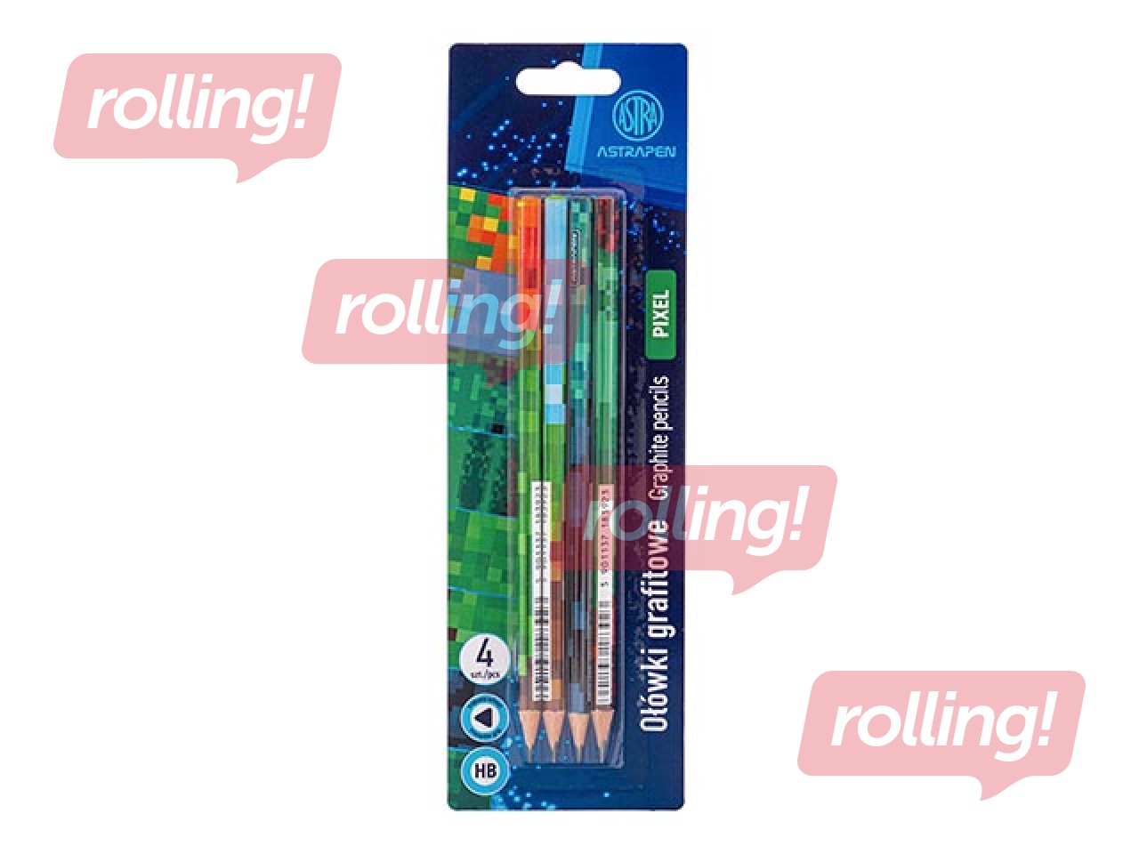 Zīmuļu komplekts Astra Pixel, HB, 4 gab.