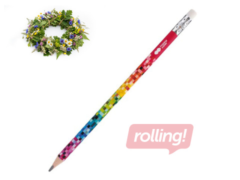 Kummiga pliiatsid väikelastele, Happy Color Pixi, 2B +Jaanipäeva kingitus!