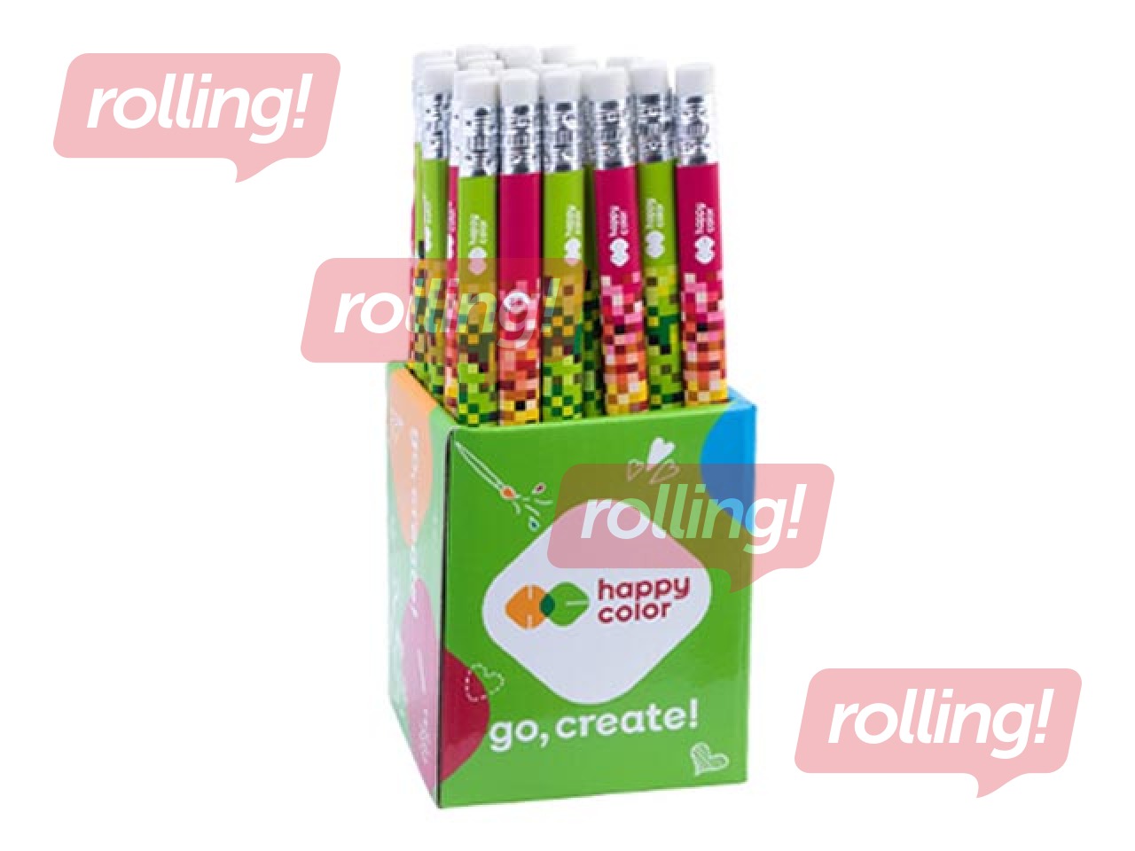 Kummiga pliiatsid väikelastele, Happy Color Pixi, 2B +Jaanipäeva kingitus!