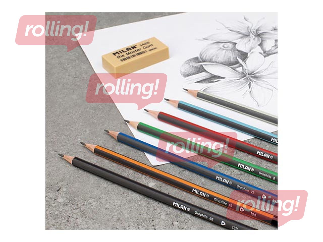 Kriidikomplekt Milan, metallkarbis, 7tk