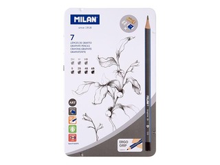 Zīmuļu kompekts Milan, metāla kastē, 7gab