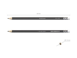 Карандаш Erichkrause Jet Black 101 с ластиком, HB, черный корпус