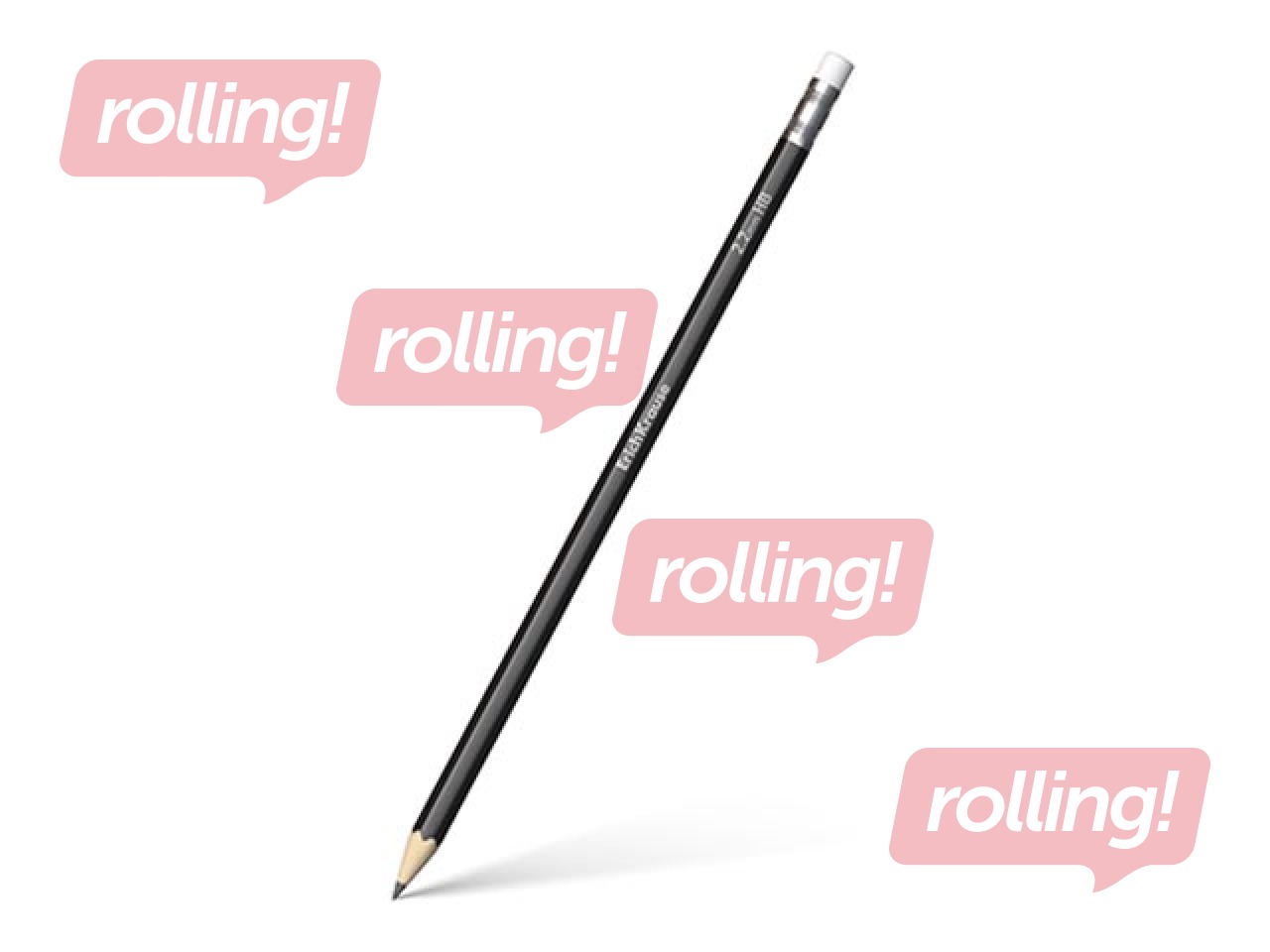 Pliiats Erichkrause Jet Black 101, kustutuskummiga, HB, must korpus