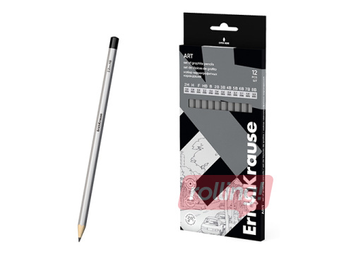 Pliiatsikomplekt ErichKrause, 12 tk., 2H - 8B