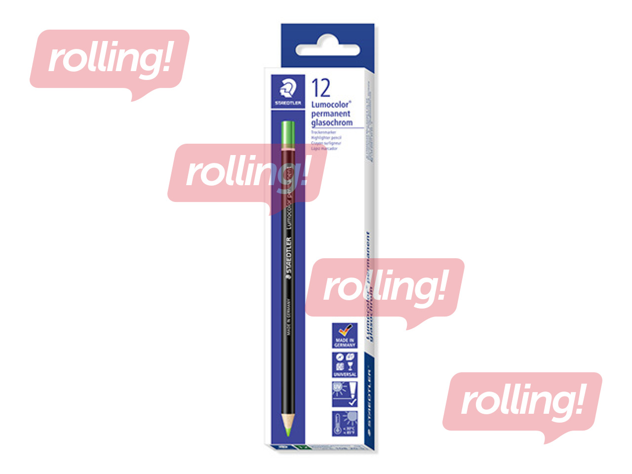 Permanent glasochrom pencil Staedtler Lumocolor 108, gree