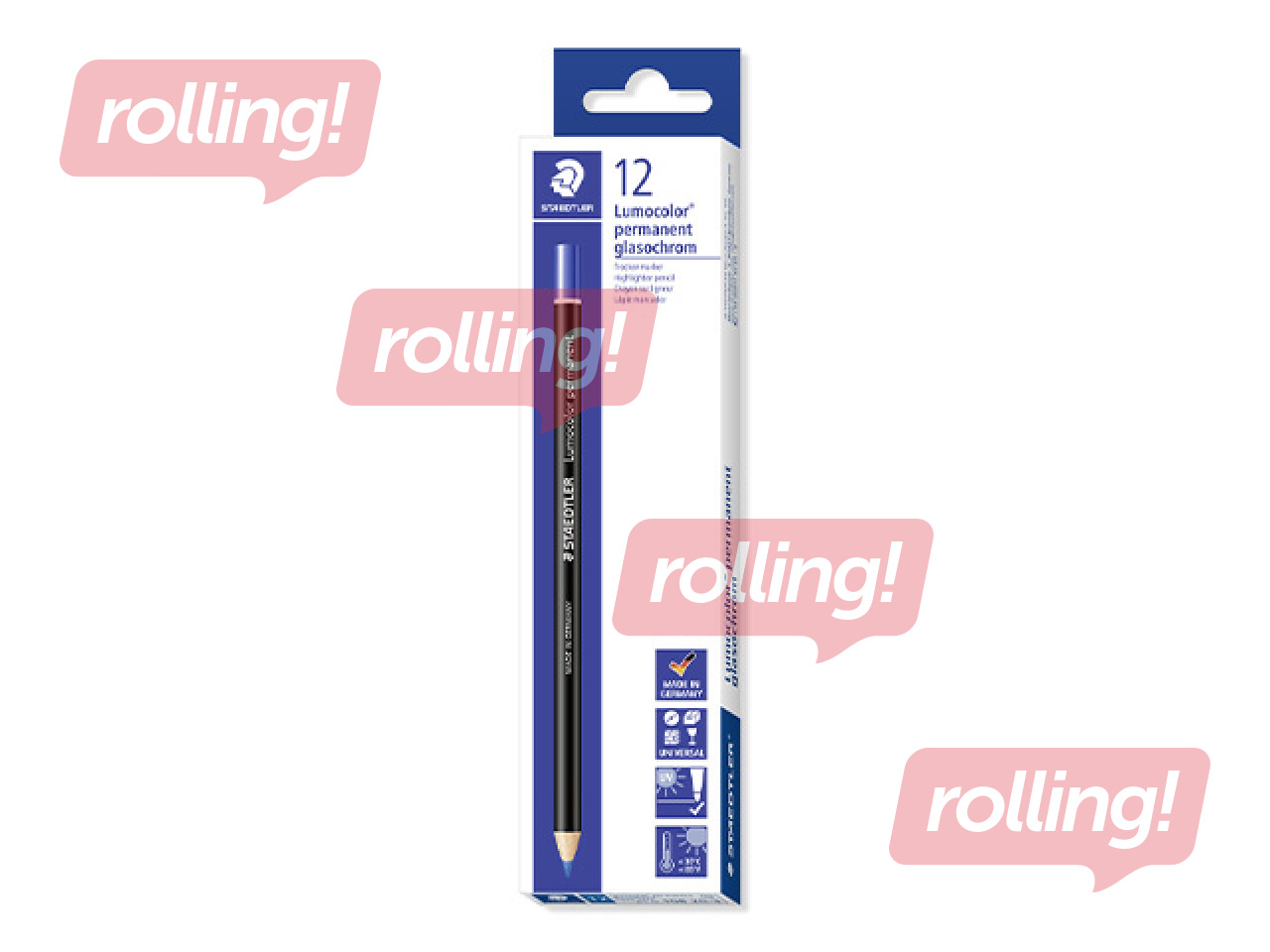 Zīmulis - marķieris Staedtler Lumicolor glasochrom, zils