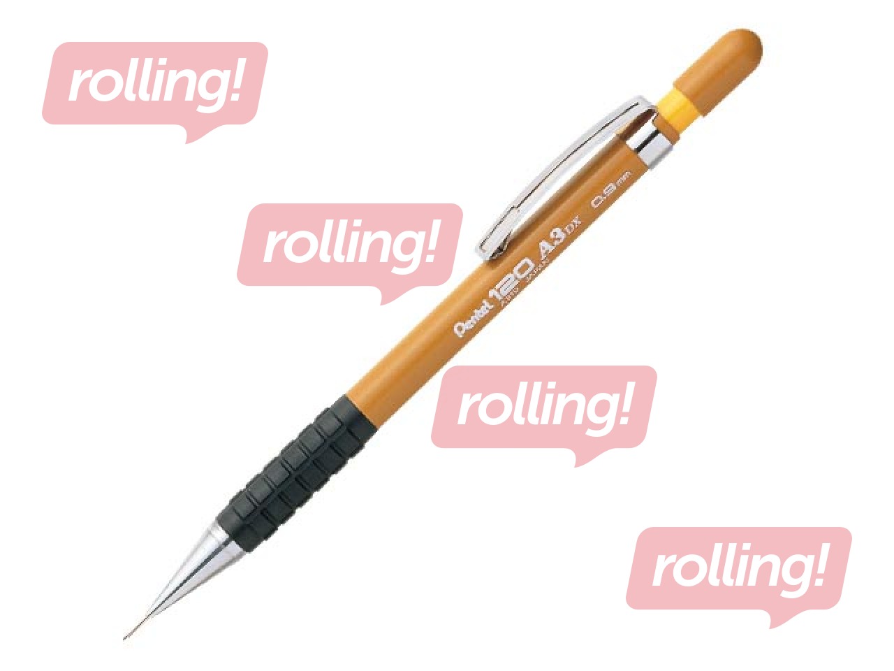 Mehāniskais zīmulis Pentel, 120 A3, ar dzēšgumiju, 0.9mm