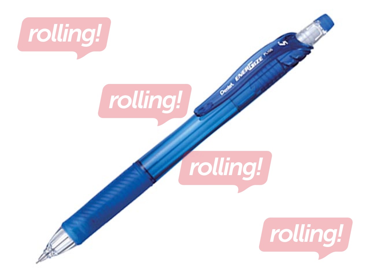 Mehaaniline pliiats, Pentel Energize-X, kustukummiga, sinine, 0.5mm