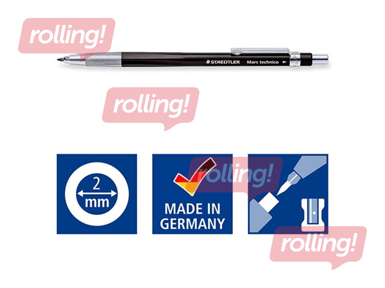 Mehāniskais zīmulis Staedtler, Mars technico 780, HB, melns, 2mm