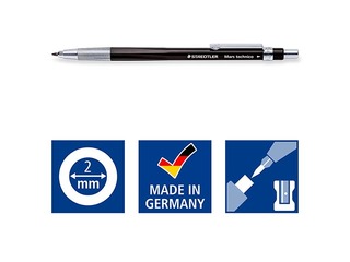 Mehhaaniline pliiats Staedtler, Mars technico 780, HB, must, 2mm