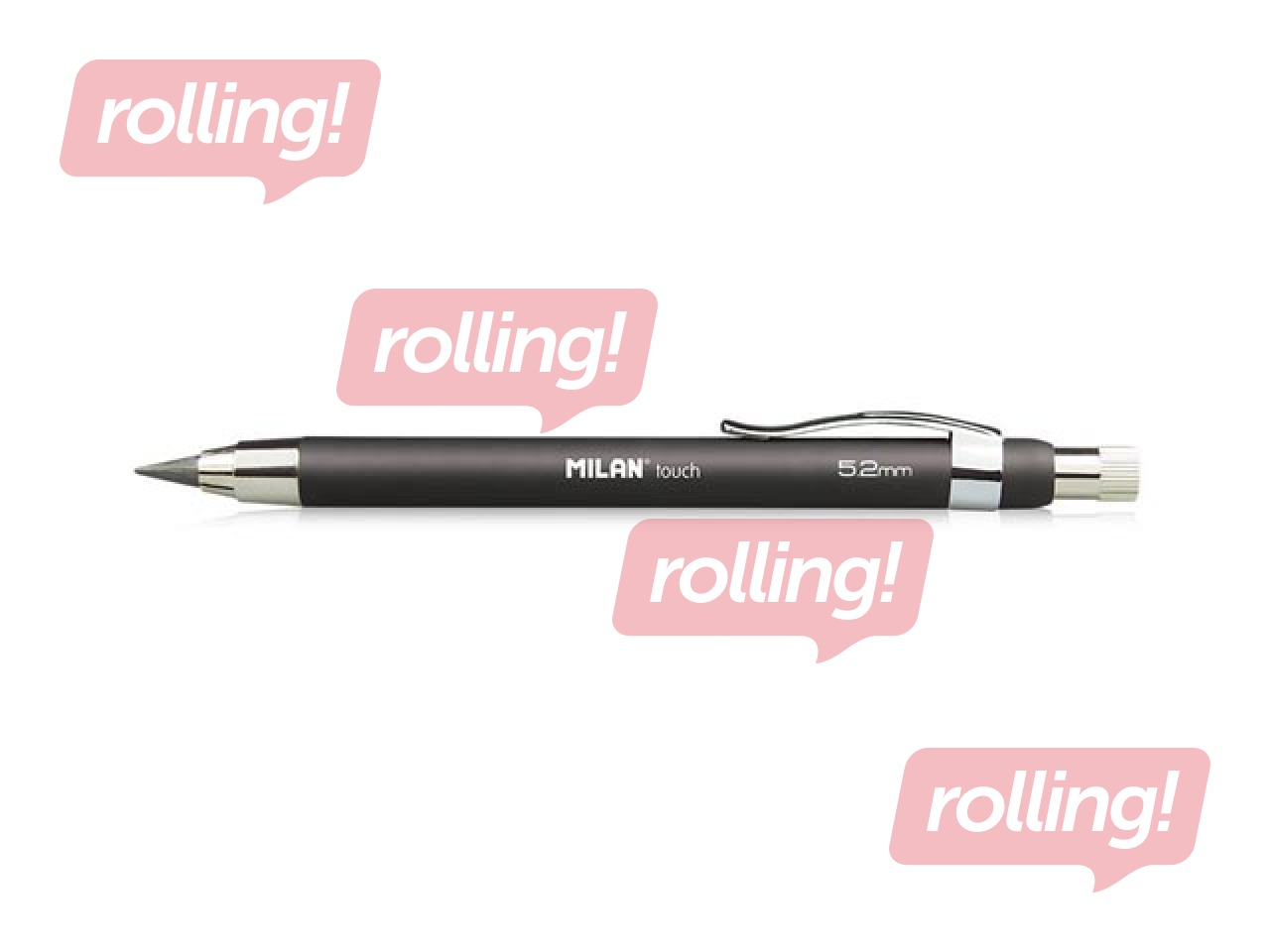 Mechanical pencil Milan, with 6 graphite refills, black, 5.2mm