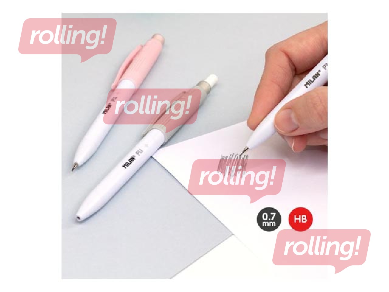 Mehaaniline pliiats kustutuskummiga Milan, PL1, 0.7mm, hall