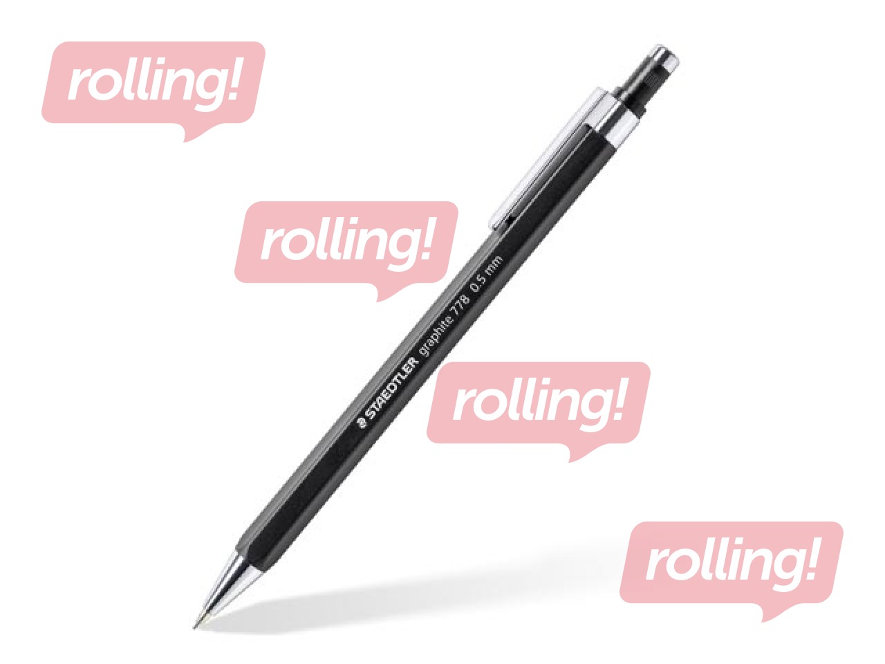 Mehāniskais zīmulis Staedtler, 778, HB, ar dzēšgumiju, melns, 0.5mm