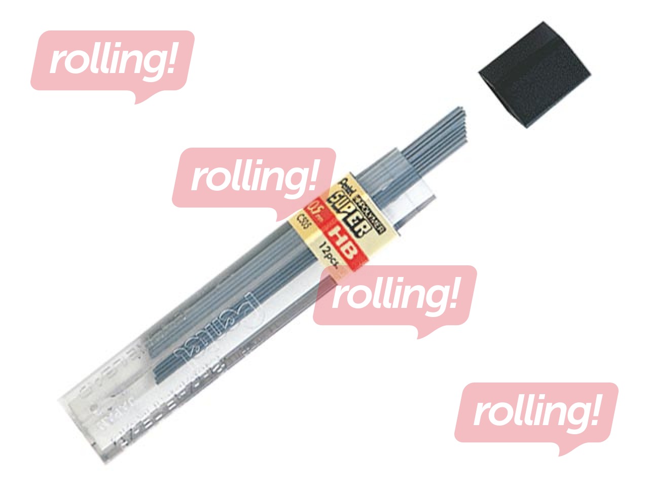 Mehaanilise pliiatsi süsid Pentel HI-POLYMER, HB, 0.5mm