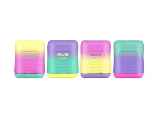 Zīmuļu asinātājs dubultais ar konteineru Milan Compact Sunset, dažādas krāsas