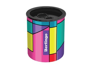 Zīmuļu asinātājs dubultais ar konteineru Color Block, metāla