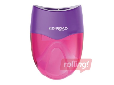 Double hole pencil sharpener with container Keyroad Mellow Duo, pink