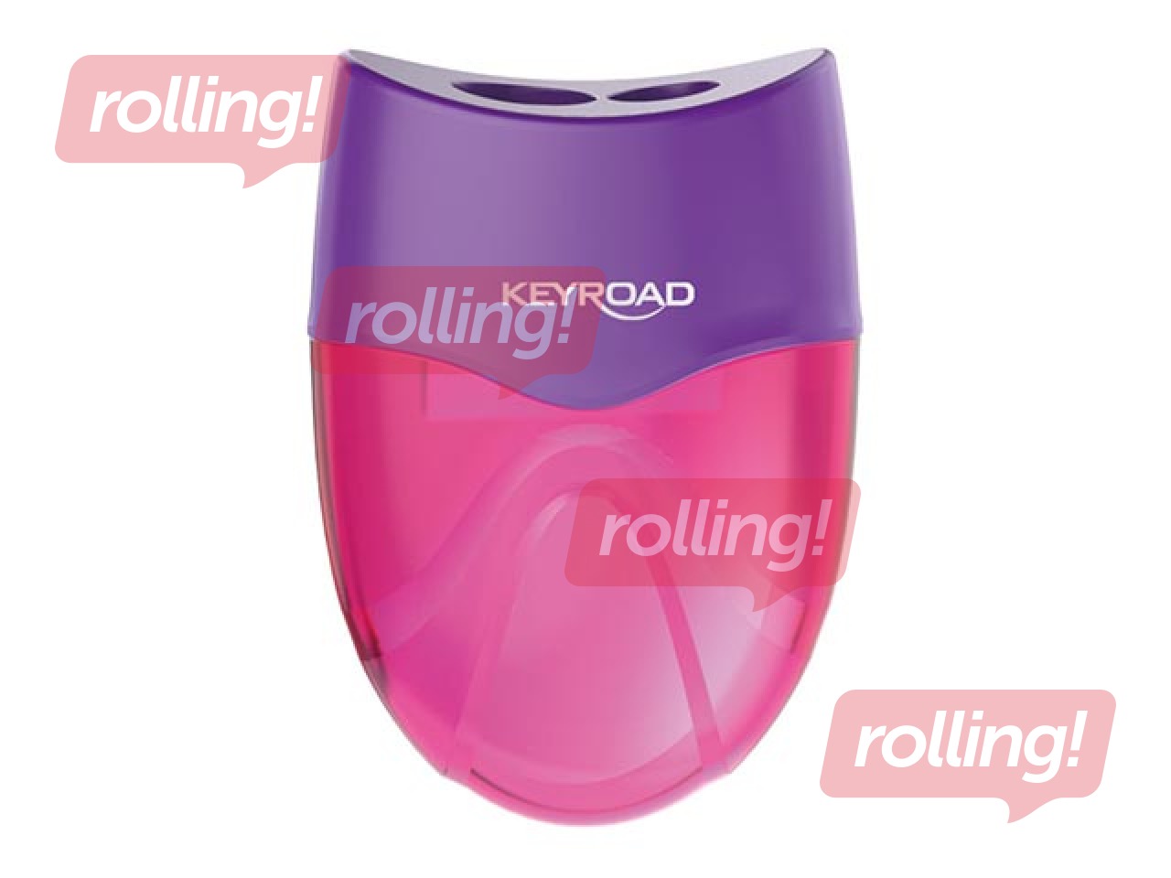 Double hole pencil sharpener with container Keyroad Mellow Duo, pink