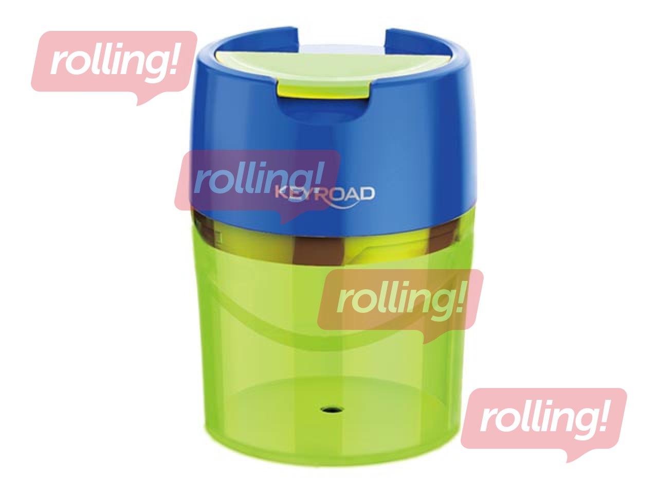 Double hole pencil sharpener with container Keyroad Robby Duo, green