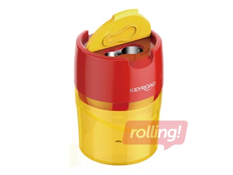 Double hole pencil sharpener with container Keyroad Robby Duo, orange
