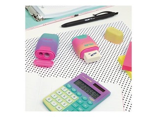 Kahe auguga pliiatsiteritaja Milan Compact Sunset koos kustutuskummiga